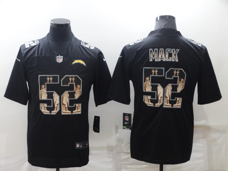 Men's Los Angeles Chargers #52 Khalil Mack Black Statue of Liberty Limited Stitched Jersey Men's Los Angeles Chargers #52 Khalil Mack Black Statue of Liberty Limited Stitched Jersey